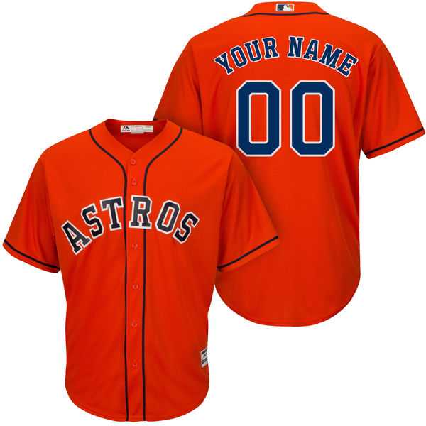 Men's Houston Astros Majestic Orange Cool Base Custom Jersey