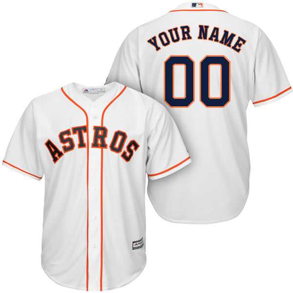 Men's Houston Astros Majestic White Cool Base Custom Jersey