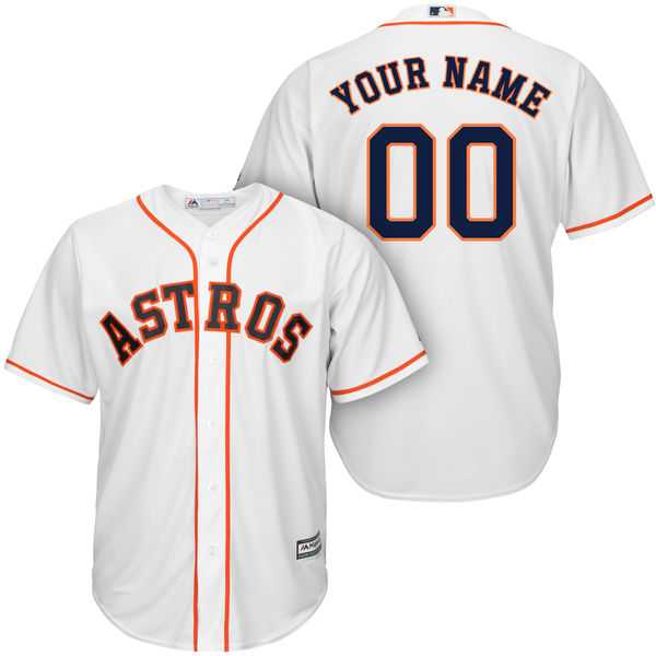 Men's Houston Astros Majestic White Cool Base Custom Jersey Men's Houston Astros Majestic White Cool Base Custom Jersey