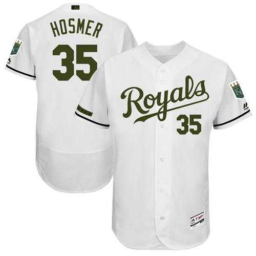 Men's Kansas City Royals #35 Eric Hosmer White Flexbase Authentic Collection Memorial Day Stitched MLB Jersey