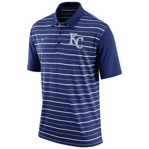 Men's Kansas City Royals Nike Royal Dri-FIT Stripe Polo