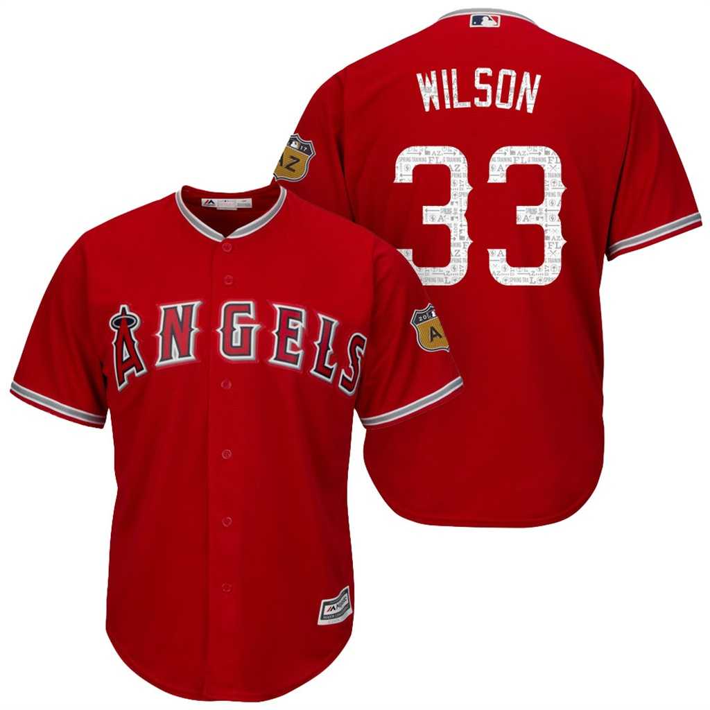 Men's Los Angeles Angels Of Anaheim #33 C.J. Wilson 2017 Spring Training Cool Base Stitched MLB Jersey