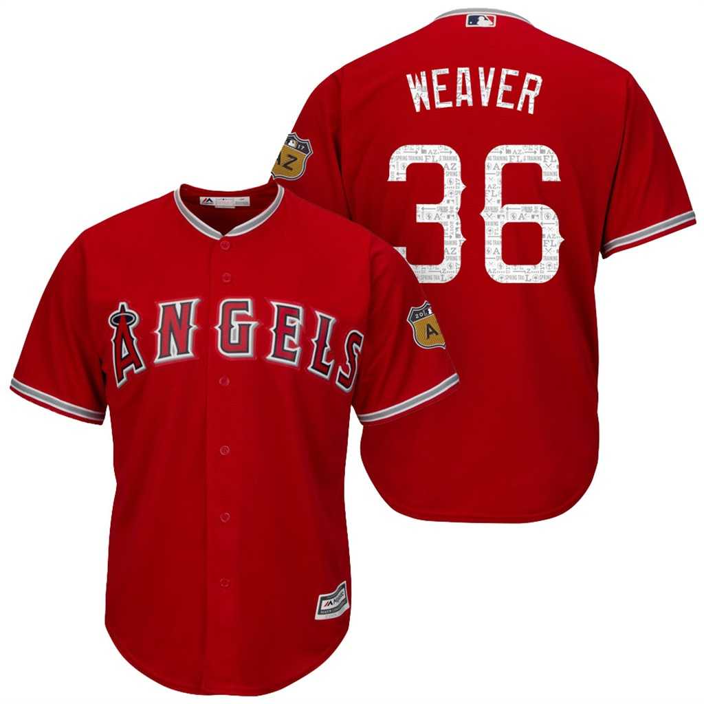 Men's Los Angeles Angels Of Anaheim #36 Jered Weaver 2017 Spring Training Cool Base Stitched MLB Jersey