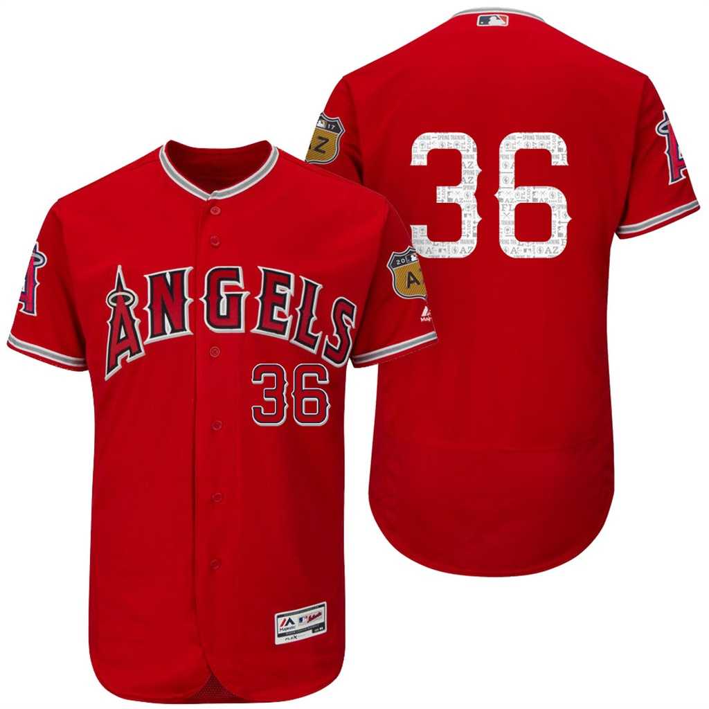 Men's Los Angeles Angels Of Anaheim #36 Jered Weaver 2017 Spring Training Flex Base Authentic Collection Stitched Baseball Jersey