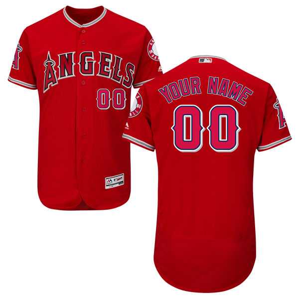 Men's Los Angeles Angels of Anaheim Majestic Alternate Scarlet Flex Base Authentic Collection Custom Jersey