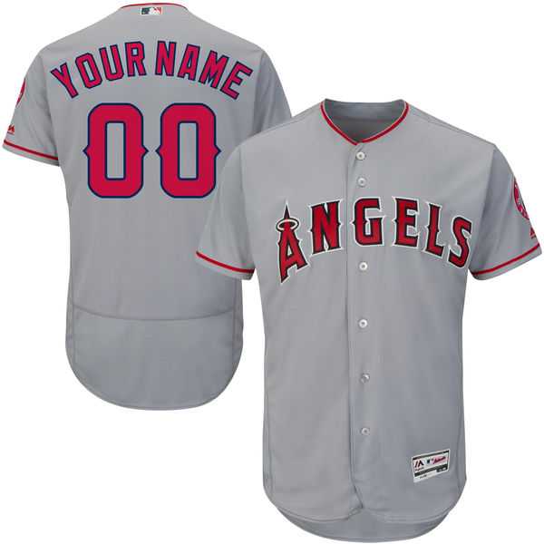 Men's Los Angeles Angels of Anaheim Majestic Road Gray Flex Base Authentic Collection Custom Jersey