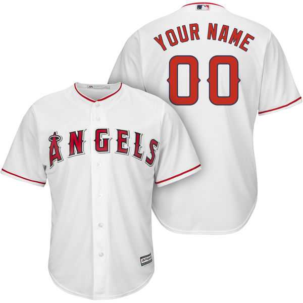 Men's Los Angeles Angels of Anaheim Majestic White Cool Base Custom Jersey