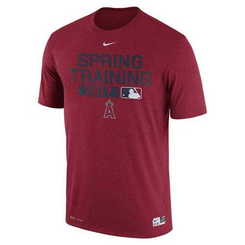 Men's Los Angeles Angels of Anaheim Nike Red 2017 Spring Training Authentic Collection Legend Team Issue Performance T-Shirt