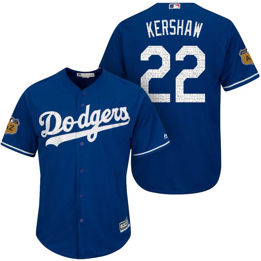 Men's Los Angeles Dodgers #22 Clayton Kershaw 2017 Spring Training Cool Base Stitched MLB Jersey