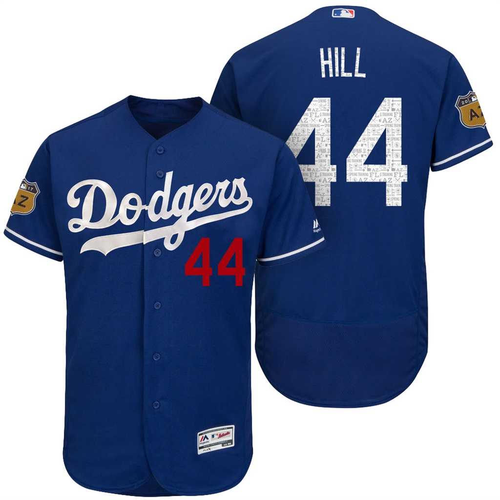 Men's Los Angeles Dodgers #44 Rich Hill 2017 Spring Training Flex Base Authentic Collection Stitched Baseball Jersey