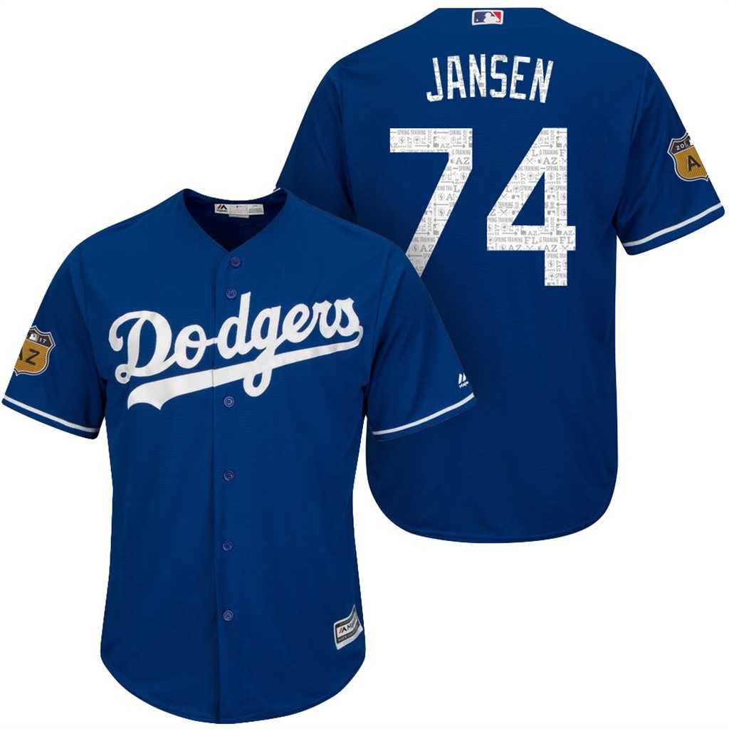 Men's Los Angeles Dodgers #74 Kenley Jansen 2017 Spring Training Cool Base Stitched MLB Jersey