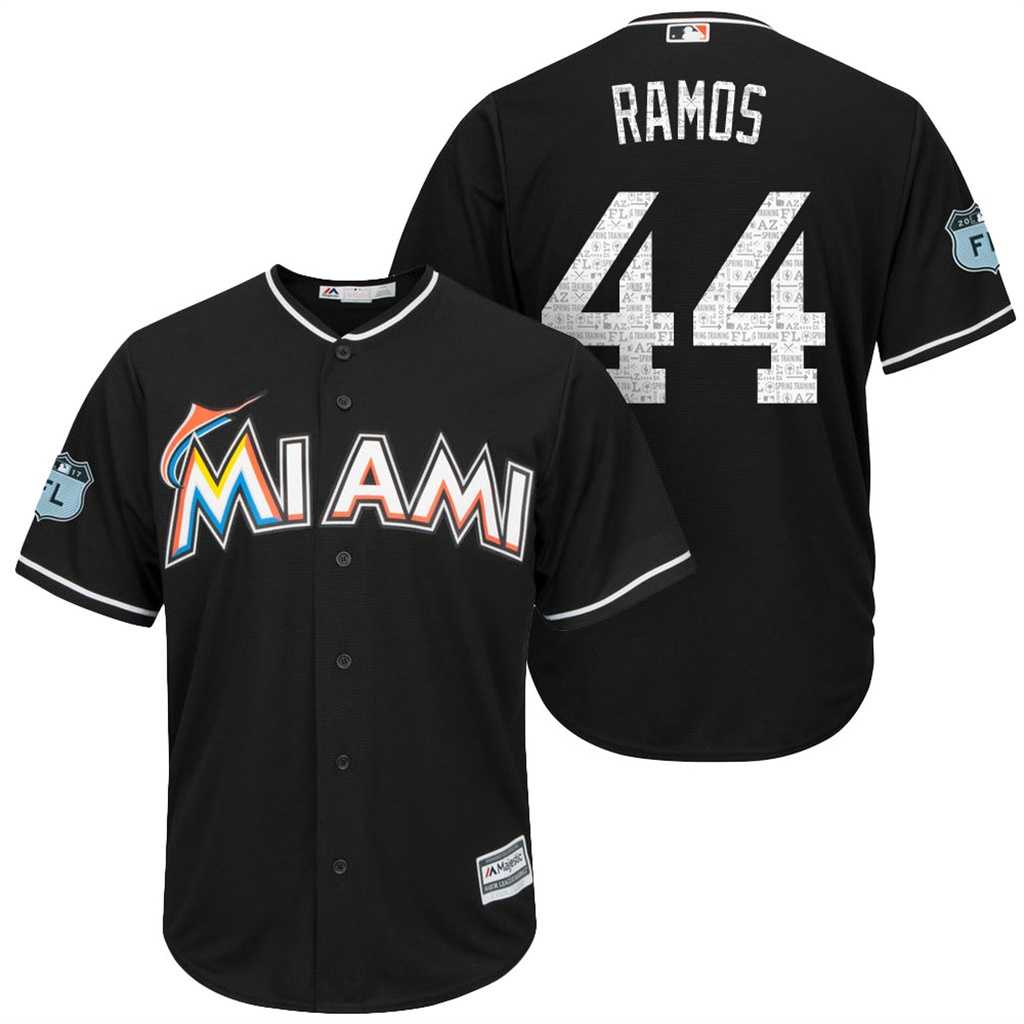 Men's Miami Marlins #44 A.J. Ramos 2017 Spring Training Cool Base Stitched MLB Jersey