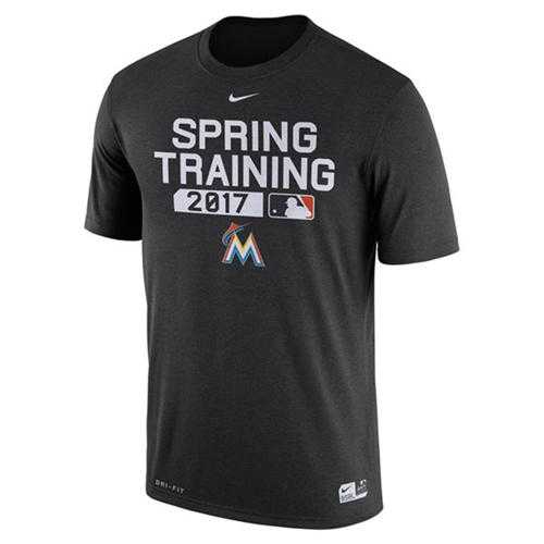 Men's Miami Marlins Nike Black Authentic Collection Legend Team Issue Performance T-Shirt