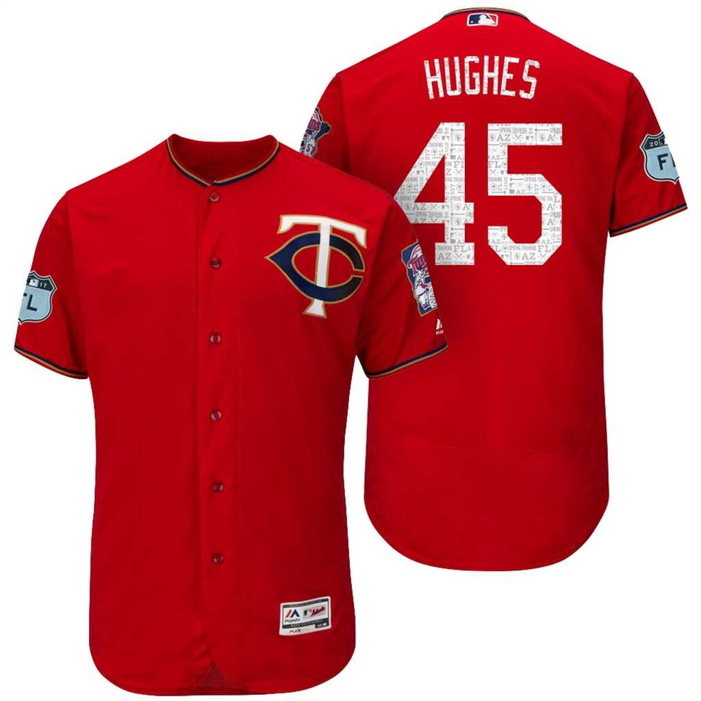 Men's Minnesota Twins #45 Phil Hughes 2017 Spring Training Flex Base Authentic Collection Stitched Baseball Jersey