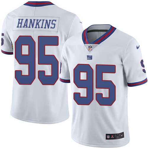 Men's New York Giants #95 Johnathan Hankins Limited White Rush NFL Jersey