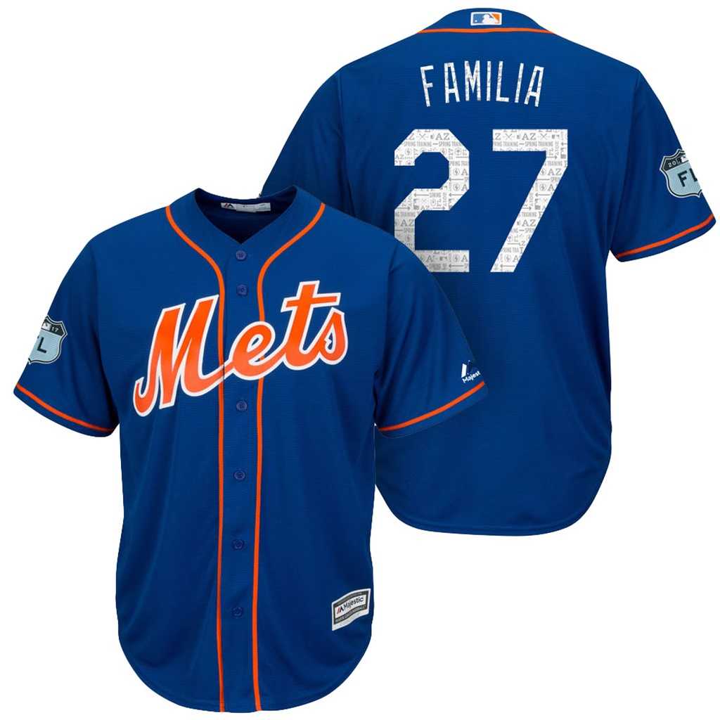 Men's New York Mets #27 Jeurys Familia 2017 Spring Training Cool Base Stitched MLB Jersey