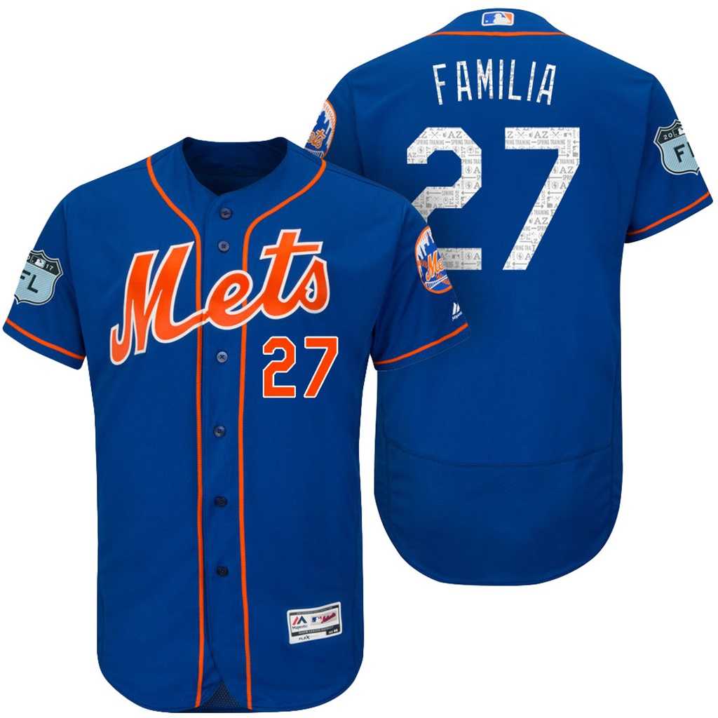 Men's New York Mets #27 Jeurys Familia 2017 Spring Training Flex Base Authentic Collection Stitched Baseball Jersey