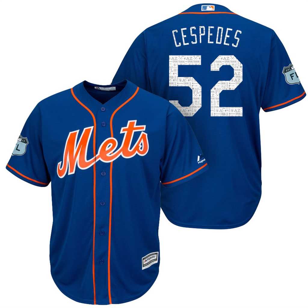 Men's New York Mets #52 Yoenis Cespedes 2017 Spring Training Cool Base Stitched MLB Jersey