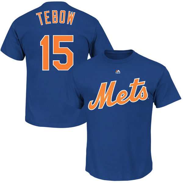 Men's New York Mets Tim Tebow Majestic Royal Name & Number T-Shirt