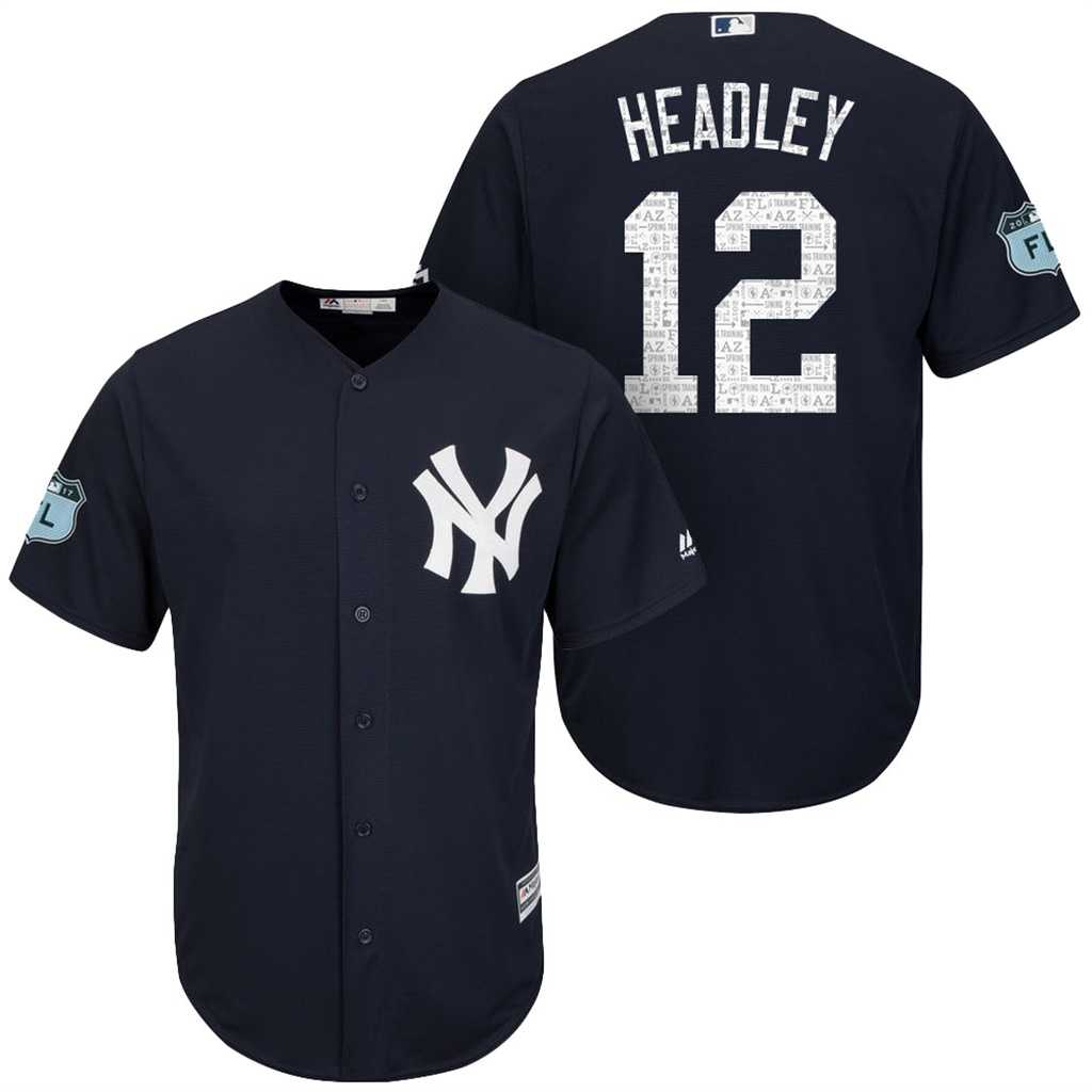 Men's New York Yankees #12 Chase Headley 2017 Spring Training Cool Base Stitched MLB Jersey