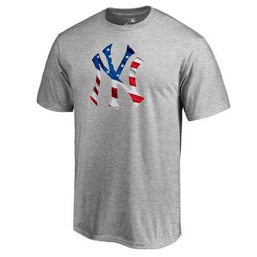 Men's New York Yankees Ash Big & Tall Banner Wave T-Shirt