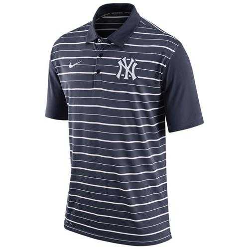Men's New York Yankees Nike Navy Dri-FIT Stripe Polo