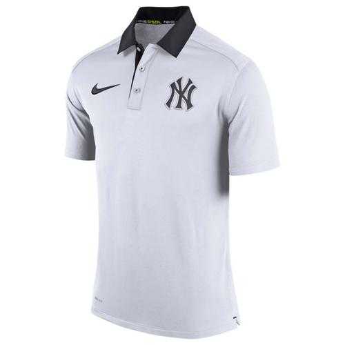 Men's New York Yankees Nike White Authentic Collection Dri-FIT Elite Polo