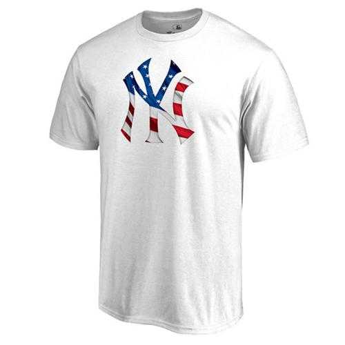 Men's New York Yankees White Big & Tall Banner Wave T-Shirt