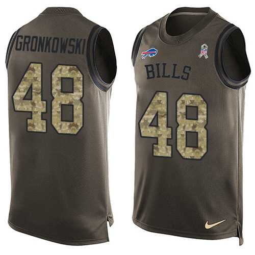 Men's Nike Buffalo Bills #48 Glenn Gronkowski Green Limited Salute to Service Tank Top NFL Jersey