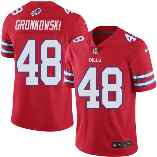 Men's Nike Buffalo Bills #48 Glenn Gronkowski Red Elite Rush NFL Jersey