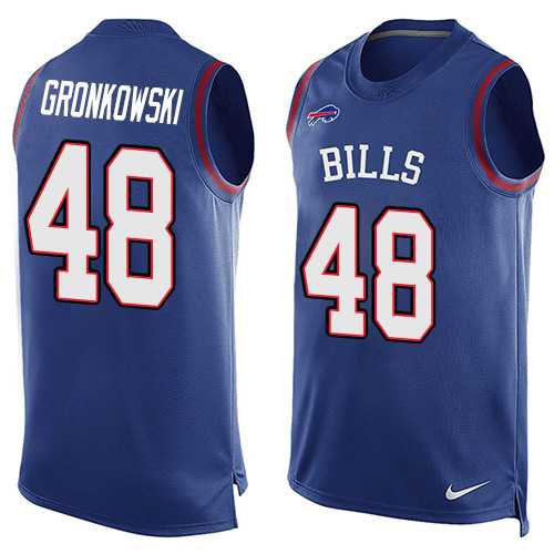 Men's Nike Buffalo Bills #48 Glenn Gronkowski Royal Blue Limited Player Name & Number Tank Top NFL Jersey