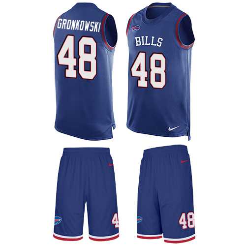 Men's Nike Buffalo Bills #48 Glenn Gronkowski Royal Blue Limited Tank Top Suit NFL Jersey