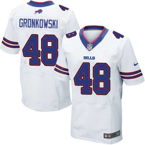 Men's Nike Buffalo Bills #48 Glenn Gronkowski White Elite NFL Jersey