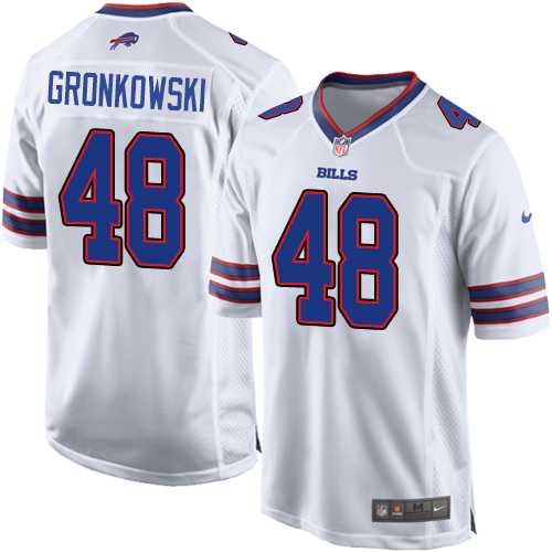 Men's Nike Buffalo Bills #48 Glenn Gronkowski White Game NFL Jersey