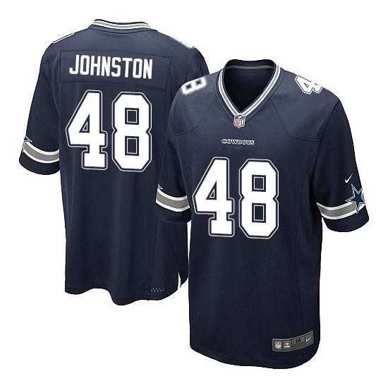 Men's Nike Dallas Cowboys #48 Daryl Johnston Navy Blue Game Home Jersey