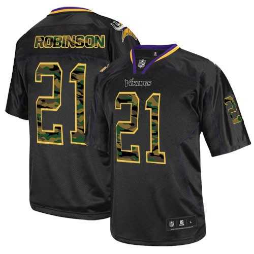 Men's Nike Minnesota Vikings #21 Josh Robinson Elite Black Camo Fashion Jersey