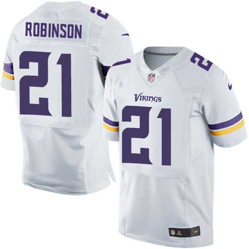 Men's Nike Minnesota Vikings #21 Josh Robinson White Stitched NFL Elite Jersey