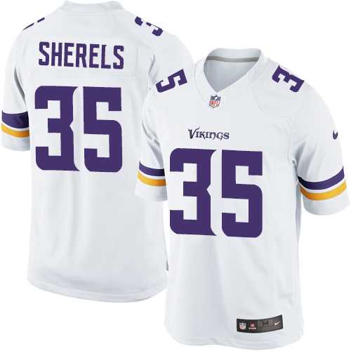 Men's Nike Minnesota Vikings #35 Marcus Sherels White Limited NFL Jersey