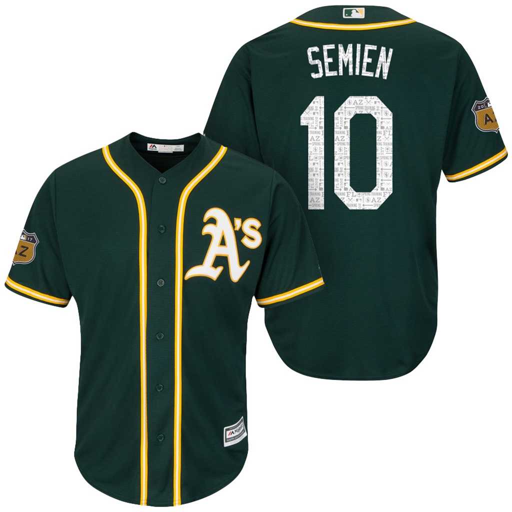Men's Oakland Athletics #10 Marcus Semien 2017 Spring Training Cool Base Stitched MLB Jersey