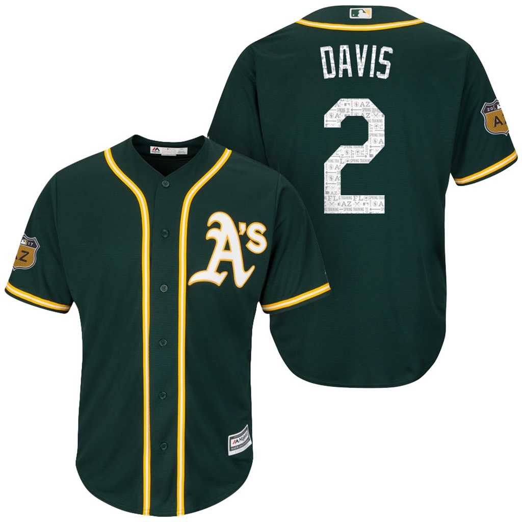 Men's Oakland Athletics #2 Khris Davis 2017 Spring Training Cool Base Stitched MLB Jersey