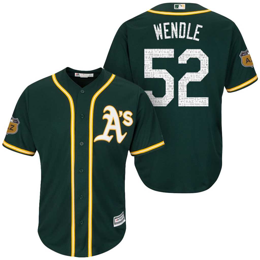 Men's Oakland Athletics #52 Joey Wendle 2017 Spring Training Cool Base Stitched MLB Jersey