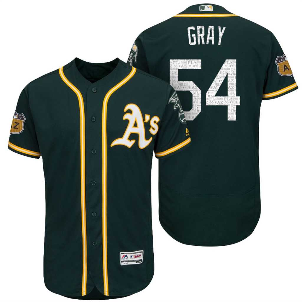 Men's Oakland Athletics #54 Sonny Gray 2017 Spring Training Flex Base Authentic Collection Stitched Baseball Jersey