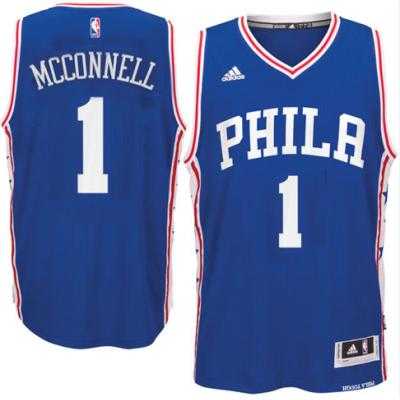 Men's Philadelphia 76ers #1 T. J. McConnell adidas Royal Swingman Road Jersey