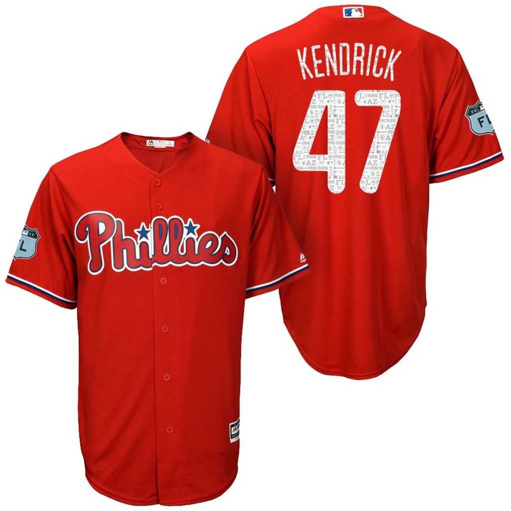 Men's Philadelphia Phillies #47 Howie Kendrick 2017 Spring Training Cool Base Stitched MLB Jersey