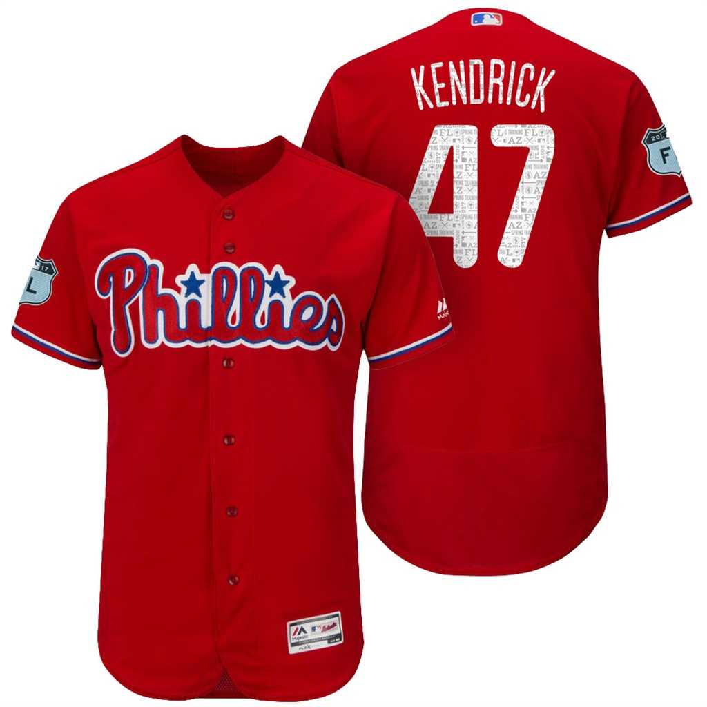 Men's Philadelphia Phillies #47 Howie Kendrick 2017 Spring Training Flex Base Authentic Collection Stitched Baseball Jersey