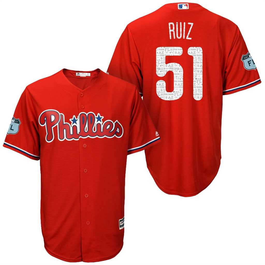 Men's Philadelphia Phillies #51 Carlos Ruiz 2017 Spring Training Cool Base Stitched MLB Jersey