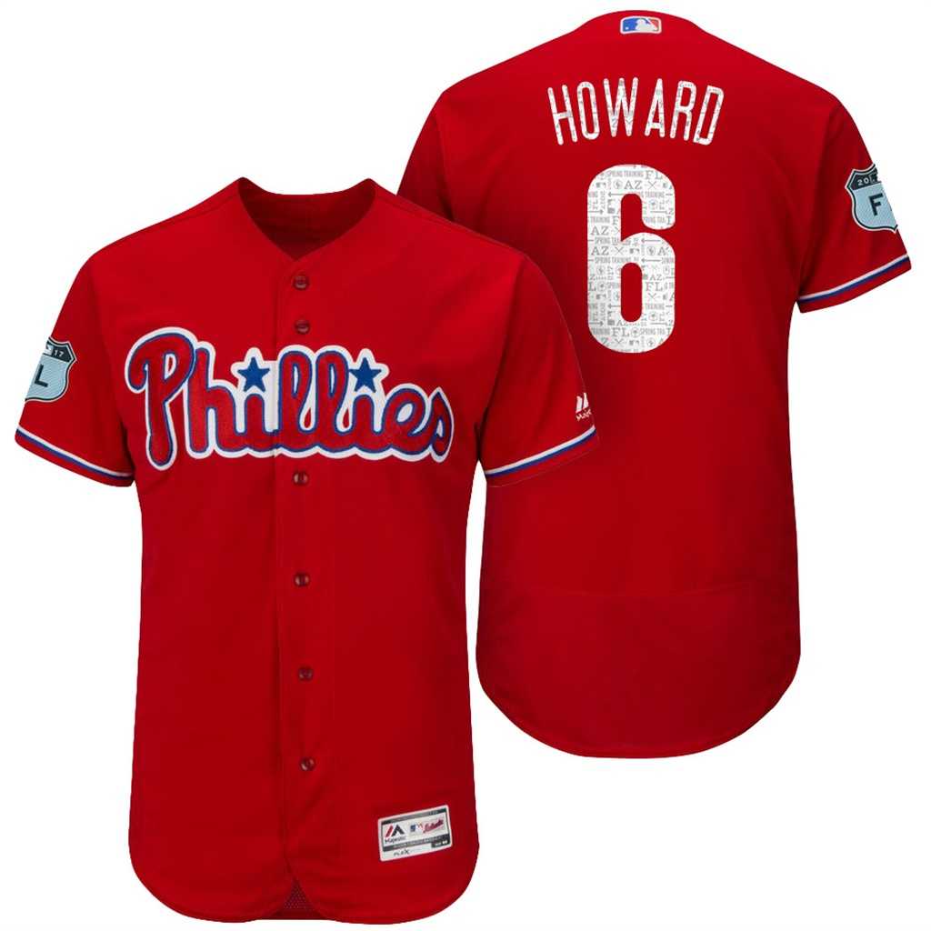Men's Philadelphia Phillies #6 Ryan Howard 2017 Spring Training Flex Base Authentic Collection Stitched Baseball Jersey