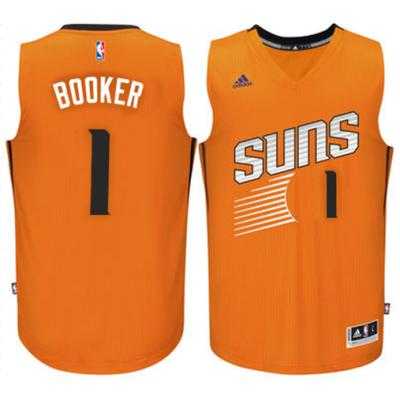 Men's Phoenix Suns #1 Devin Booker adidas Orange Swingman climacool Jersey