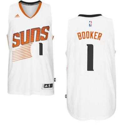 Men's Phoenix Suns #1 Devin Booker adidas White Swingman Home Jersey