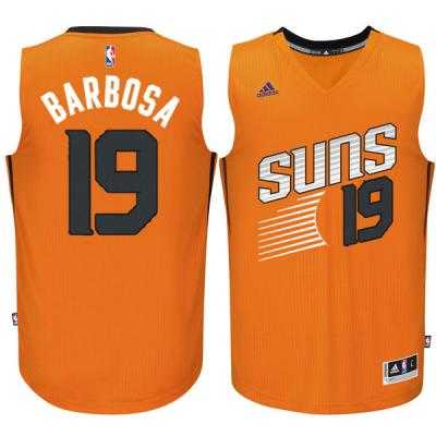 Men's Phoenix Suns #19 Leandro Barbosa adidas Orange Swingman Alternate Jersey